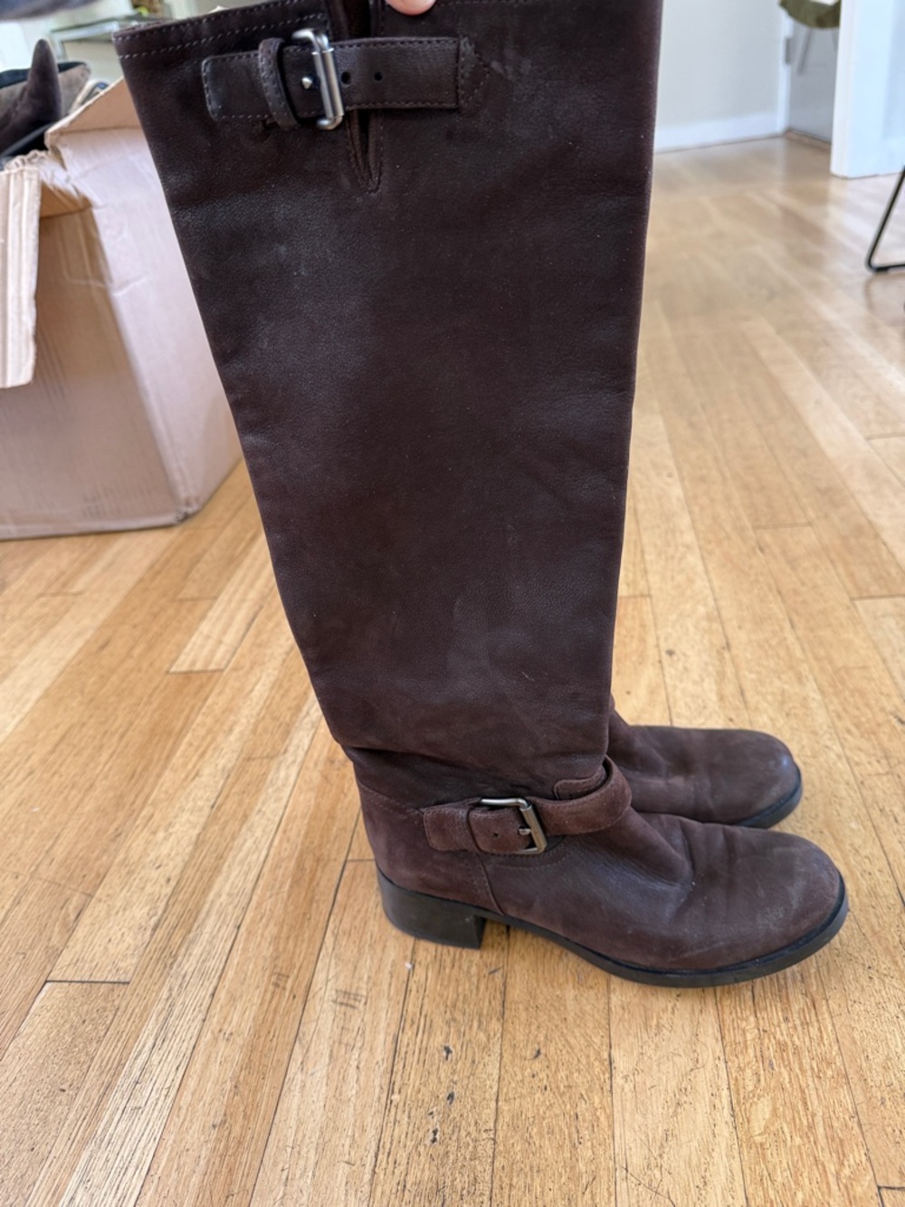 Prada Brown Suede Boots with Buckle - Picture 3 of 4